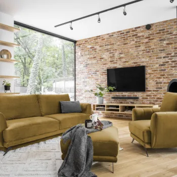 Set canapea extensibila Megis + fotoliu + taburet Nube 45 imagine