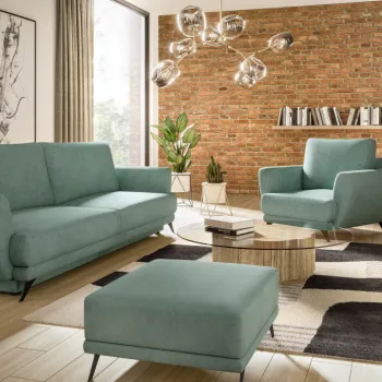 Set canapea extensibila Megis + fotoliu + taburet Poco 100 imagine