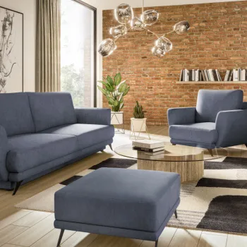 Set canapea extensibila Megis + fotoliu + taburet Poco 40 imagine