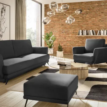 Set canapea extensibila Megis + fotoliu + taburet Softis 11 imagine