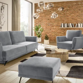 Set canapea extensibila Megis + fotoliu + taburet Sola 4 imagine