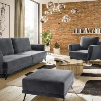 Set canapea extensibila Megis + fotoliu + taburet Sola 6 imagine