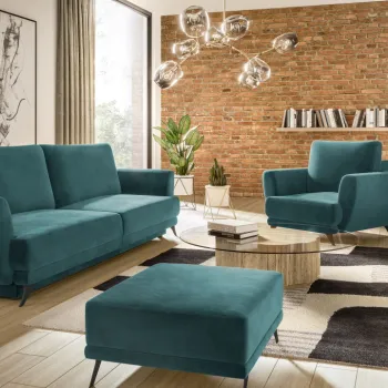 Set canapea extensibila Megis + fotoliu + taburet Velvetmat 38 imagine