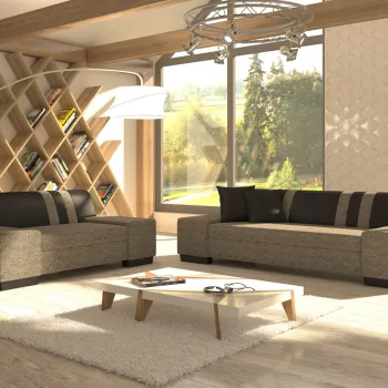 Set canapea Porto 2 locuri + canapea Porto 3 locuri Berlin 03/Soft 66 imagine