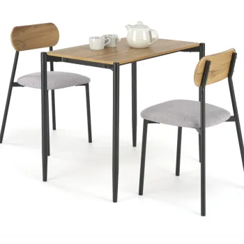 Set masa + 2 scaune Nando natur/negru imagine