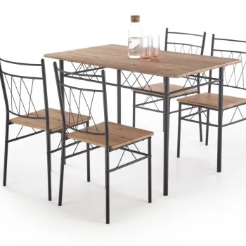 Set masa + 4 scaune Faust stejar natur/negru imagine