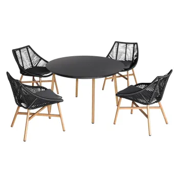 Set masa + 4 scaune Holand antracit imagine