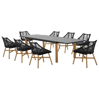 Set masa extensibila + 8 scaune Holand antracit imagine