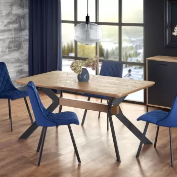 Set masa extensibila Bacardi L160-220 cm + 4 scaune K450 velvet bleumarin imagine