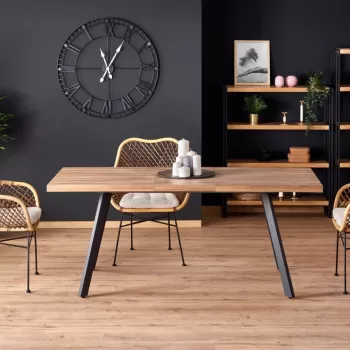 Set masa extensibila Berlin L160-220 cm + 4 scaune K336 ratan natural imagine