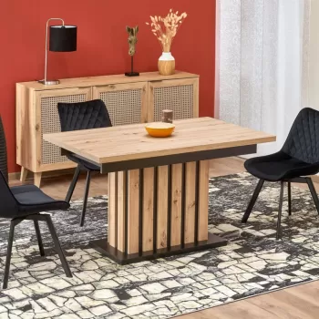 Set masa extensibila Lamello L130-180 cm + 4 scaune K520 negru imagine