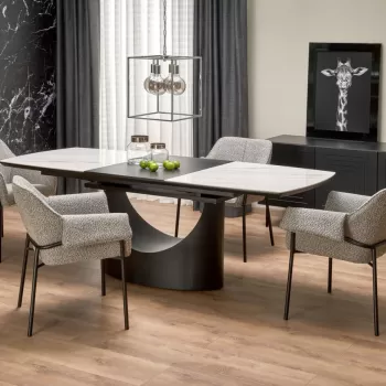 Set masa extensibila Osman + 4 scaune K522 gri imagine