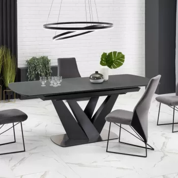 Set masa extensibila Patrizio L160-200 cm + 4 scaune K485 gri imagine