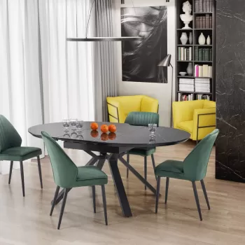 Set masa extensibila Vertigo 130-180 cm + 4 scaune K432 verde imagine