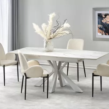 Set masa extensibila Vivaldi L160-200 cm + 4 scaune K477 crem imagine