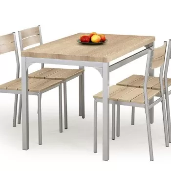 Set masa MDF + 4 scaune Malcolm stejar sonoma imagine
