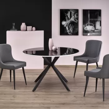 Set masa rotunda Avelar o120 cm + 4 scaune K333 gri imagine