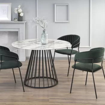 Set masa rotunda Brodway + 3 scaune K426 verde/negru imagine