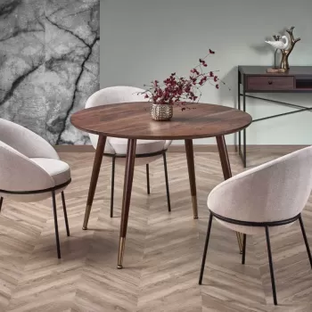 Set masa rotunda Domenico o110 cm + 3 scaune K482 bej imagine