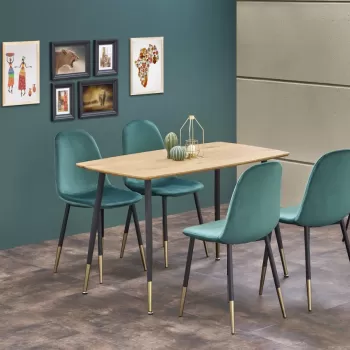 Set masa Tripolis L120 cm + 4 scaune K379 verde/negru imagine