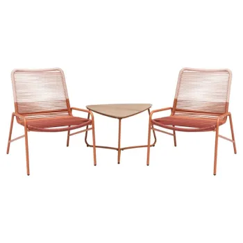 Set masuta + 2 scaune Vichy portocaliu imagine