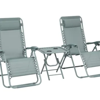 Set masuta + 2 sezlonguri Delux verde imagine