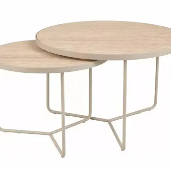 Set masute de cafea Italia bej mat / casmir o80/h50 cm imagine