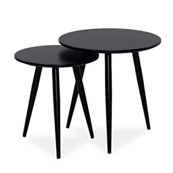 Set mese cafea Cleo negru - h 45-50 x d 40-50 cm imagine
