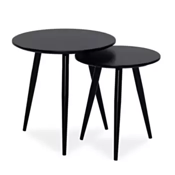 Set mese cafea Cleo negru - h 45-50 x d 40-50 cm imagine