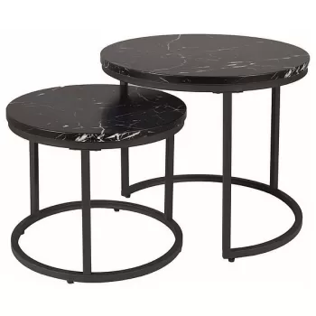 Set mese de cafea Amaro - marmura neagra/negru imagine