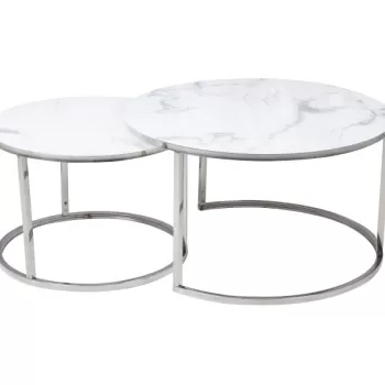 Set mese de cafea Atlanta B - Marmura Alba/Crom imagine