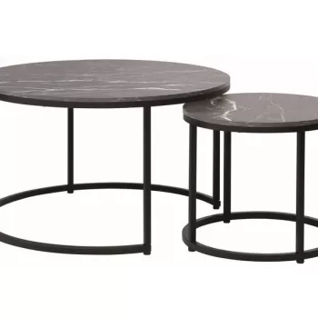 Set mese de cafea Dion - Marmura neagra/Negru mat imagine