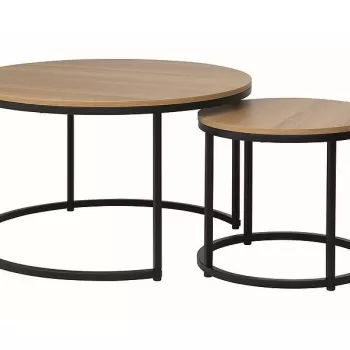 Set mese de cafea Dion - Stejar/Negru mat imagine