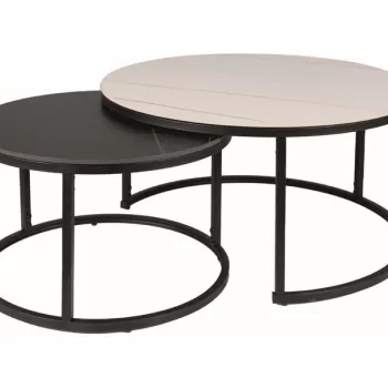 Set mese de cafea Ferrante B - alb mat + negru mat imagine