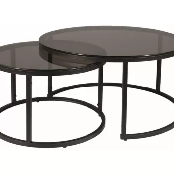 Set mese de cafea Ferrante E - gri + transparent imagine