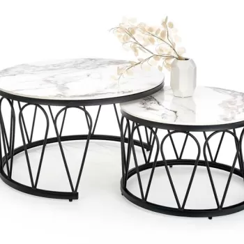 Set mese de cafea Formosa - Marmura Alba/Negru imagine