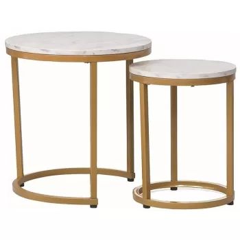 Set mese de cafea Hola - marmura alba/gold imagine