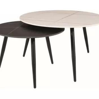 Set mese de cafea Kora B - marmura alba+neagra imagine