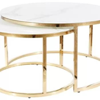 Set mese de cafea Muse Marmura Alba/Gold imagine