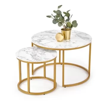 Set mese de cafea Paola - marmura/gold imagine