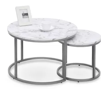 Set mese de cafea Paola - marmura/silver imagine