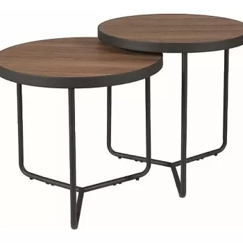 Set mese de cafea Penelope - nuc/negru imagine