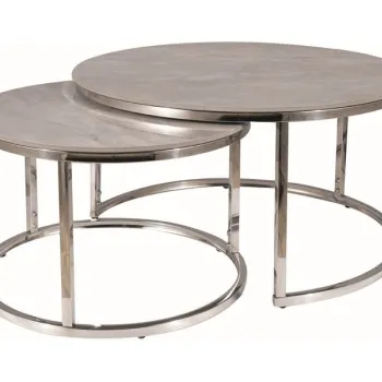 Set mese de cafea Portafino B marmura gri/argintiu o60/o45 cm imagine