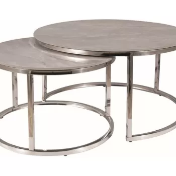 Set mese de cafea Portafino B - marmura gri/crom imagine