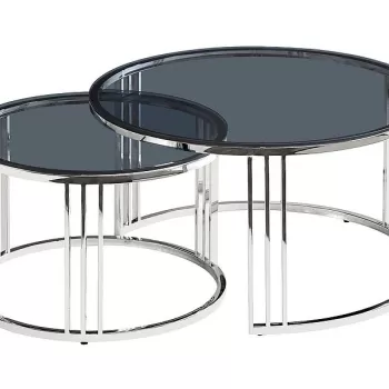 Set mese de cafea Vienna - Sticla Fumurie / Crom imagine