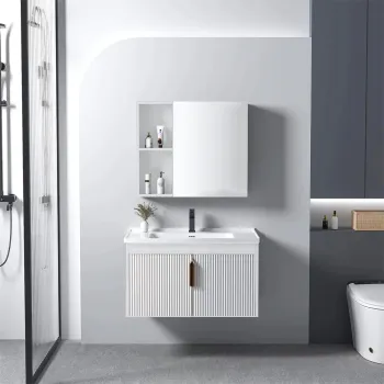 Set mobilier de baie cu lavoar Astor 60cm White imagine