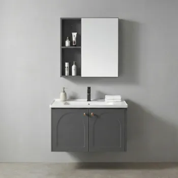 Set mobilier de baie cu lavoar Denver 60cm Grey imagine