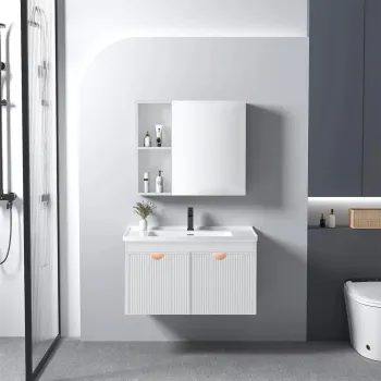 Set mobilier de baie cu lavoar Mario 60cm White imagine