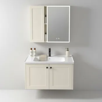 Set mobilier de baie cu lavoar Monti 60cm Creme imagine