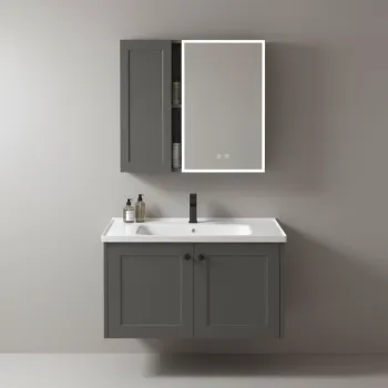 Set mobilier de baie cu lavoar Monti 60cm Grey imagine
